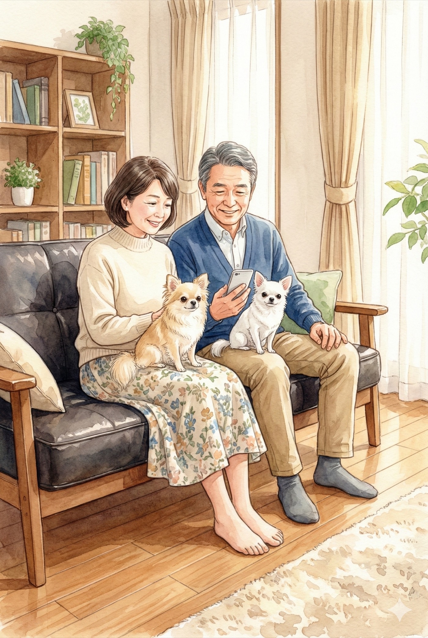 家族の笑顔と愛犬